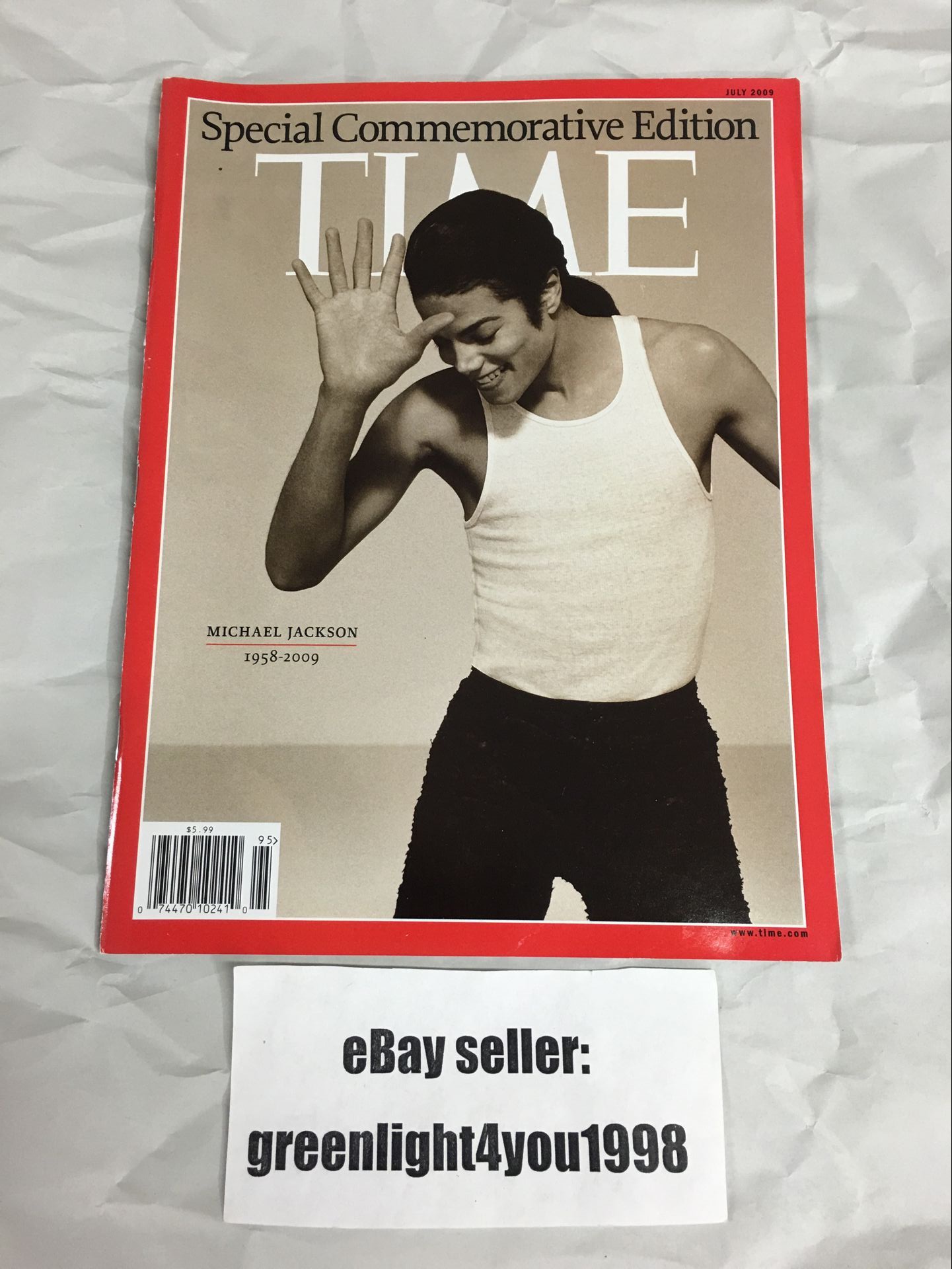 Time Mag Special Commemorative Edition Michael Jackson 1958-2009