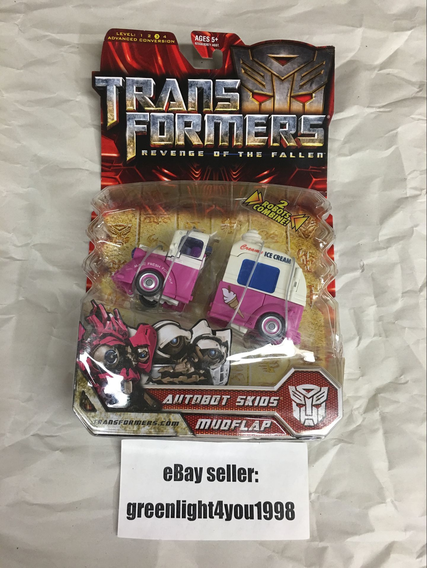 Hasbro Transformers Revenge of the Fallen ROTF Deluxe Skids Mudflap Figure - Click Image to Close