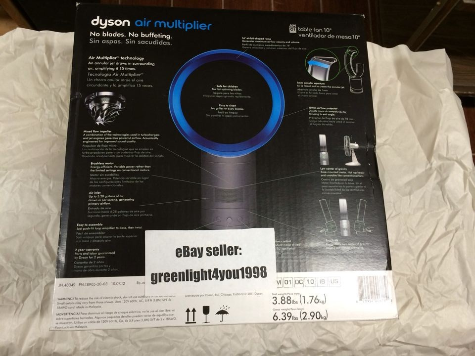 Dyson air multiplier AM01 10" table fan No blades, No buffeting - Click Image to Close