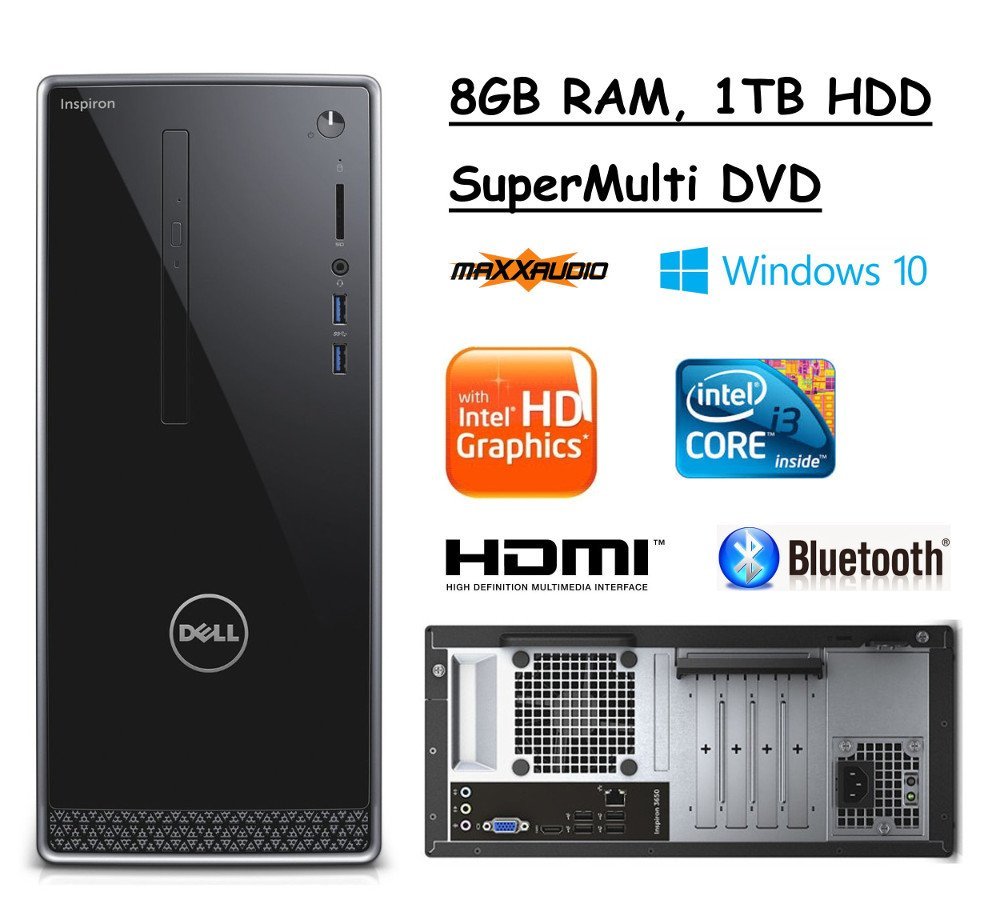 Dell Inspiron 3650 Desktop i3-6100 8GB RAM 1TB HDD Win7/10 Pro