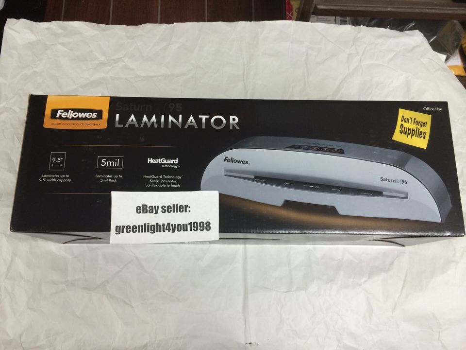 Fellowes SATURN 2 95 9.5" Thermal & Cold Laminator Starter Kit NO SALES TAX - Click Image to Close