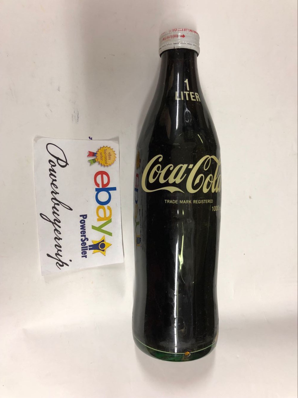 Vintage Japan Coca-Cola Glass Bottle 1 Liter Unopened Full