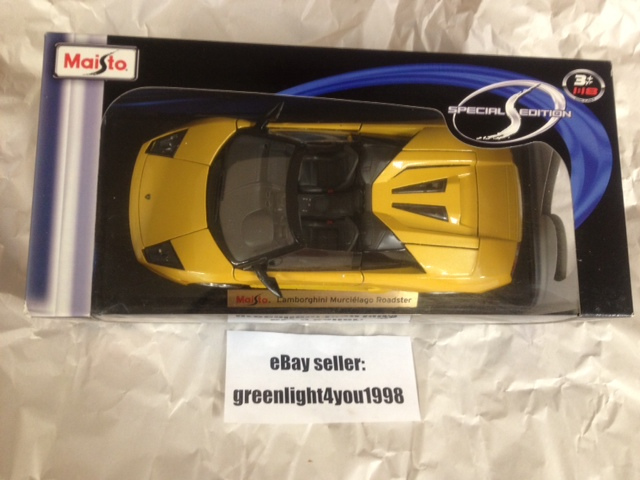 Maisto Lamborghini Murcielago Roadster Yellow 1:18 Special Car - Click Image to Close