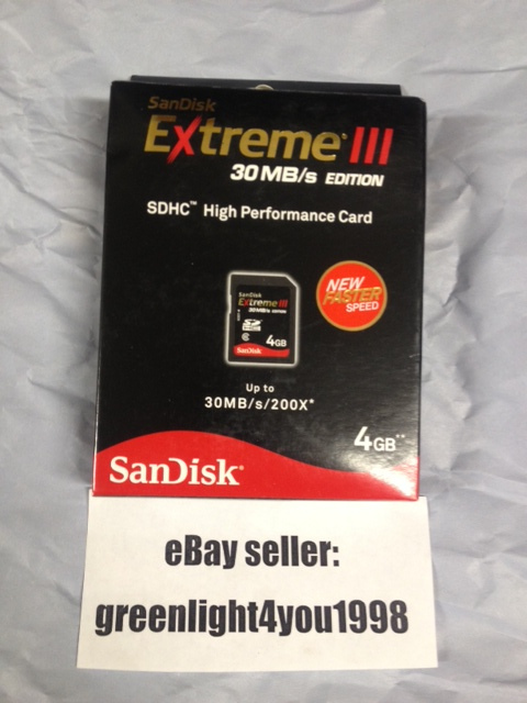 SanDisk Extreme 4 GB, Class 10 30MB/s SD Card SDSDX3-004G-A31 No