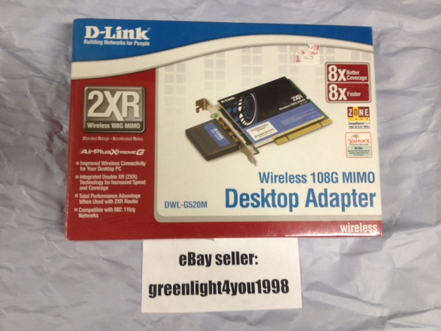 D-Link DWL-G520M Wireless 108G PCI Adapter 2XR MIMO Smart Antenn