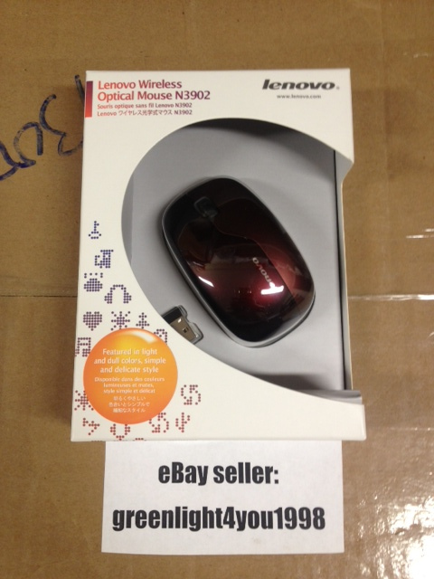 BRAND NEW Lenovo Wireless Mouse N3902A (US&WE-red) - Click Image to Close