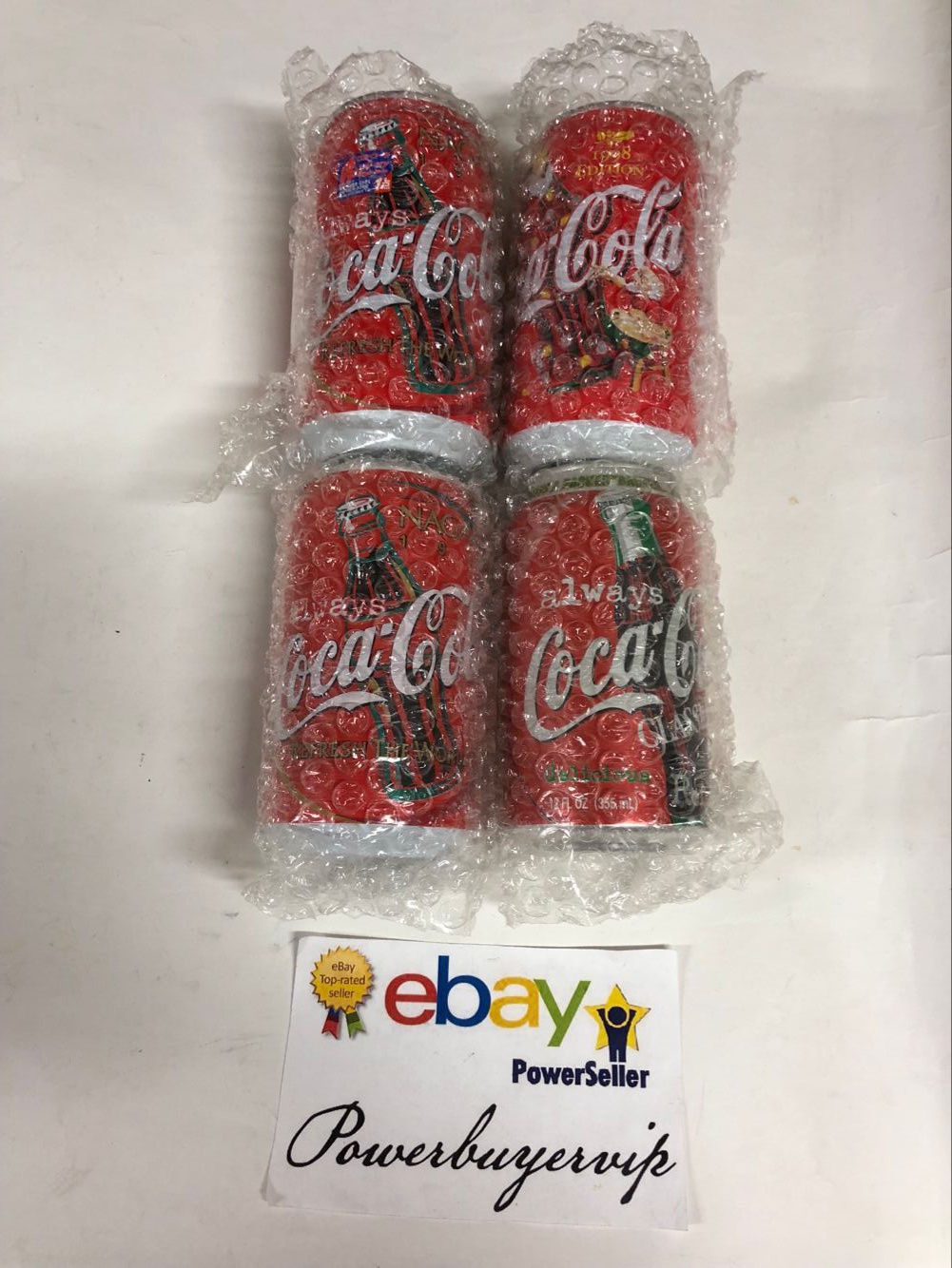 Vintage 4 Lots of COCA COLA COKE Japan 355ml PULL TAB CAN No Sales Tax - Click Image to Close