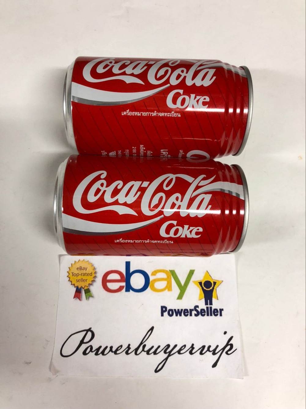 Vintage 2 Cans of Coca Cola Coke Thailand 330ml Pull Tab Unopen